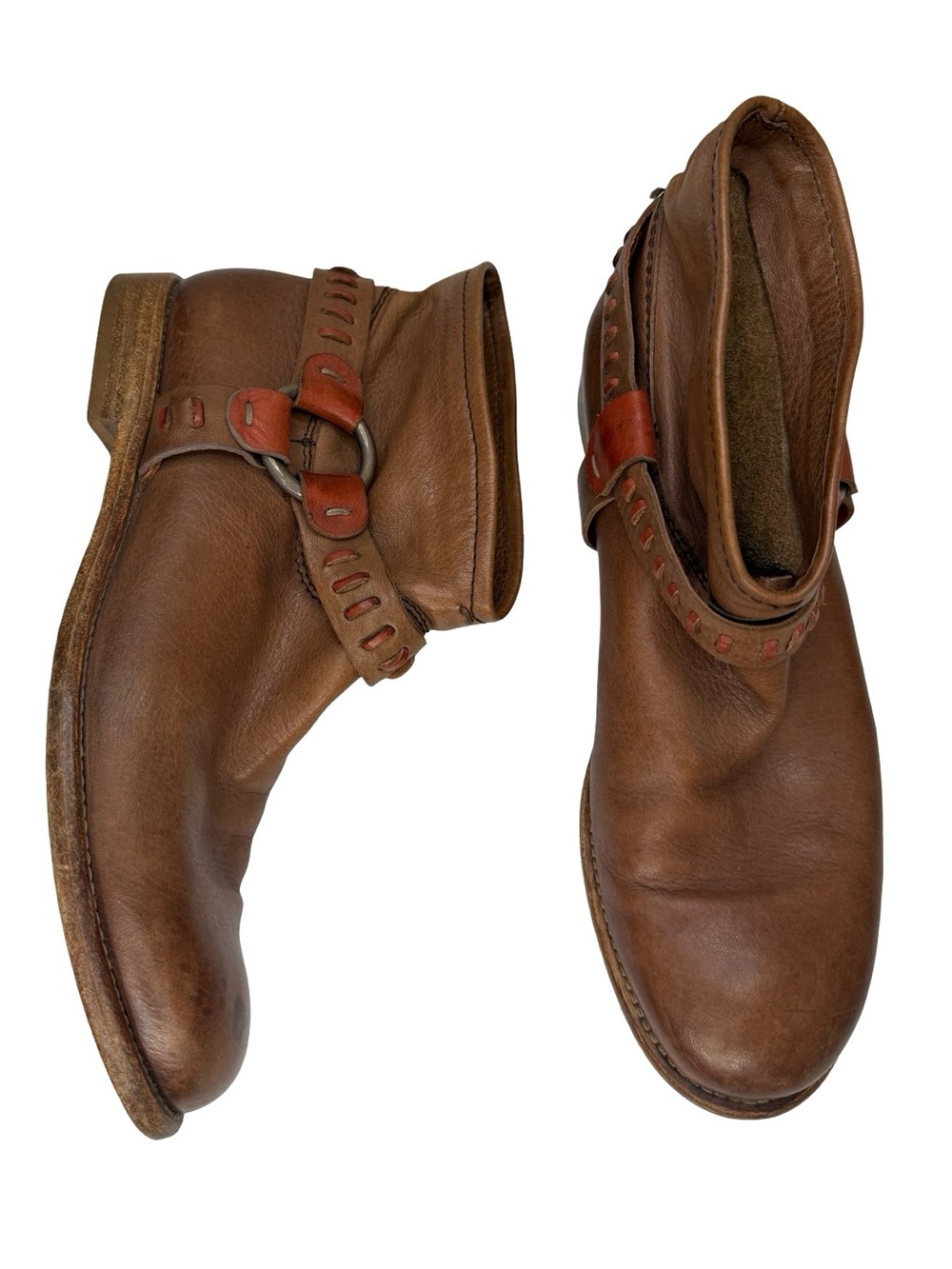 Alberto Fermani Soft Slouchy Leather Ankle Boots with Harness Strap Detail